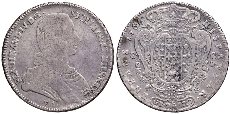 NAPOLI. Ferdinando IV di Borbone (1759-1816). 120 Grana 1766. AG (g 25,03). Gig....