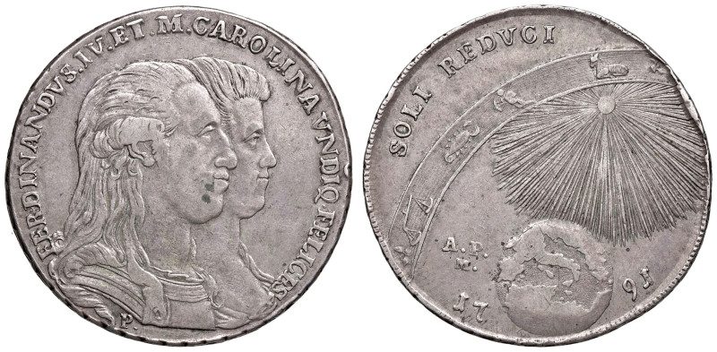 NAPOLI. Ferdinando IV di Borbone (1759-1816). 120 Grana 1791 Soli Reduci. AG (g ...