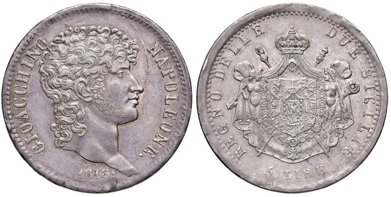 NAPOLI. Gioacchino Napoleone (1808-1815). 5 Lire 1813. AG (g 25,00). Gig. 12; Ma...