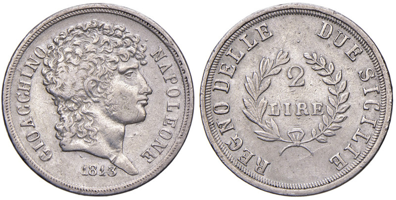 NAPOLI. Gioacchino Napoleone (1808-1815). 2 Lire 1813. AG (g 9,94). Gig. 14a; Ma...