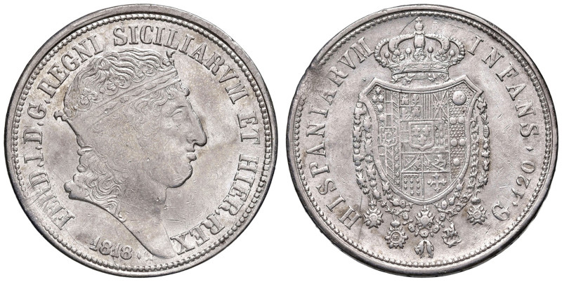 NAPOLI. Ferdinando I di Borbone (1816-1825). 120 Grana 1818. AG (g 27,60). Gig. ...