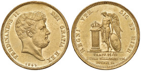 NAPOLI. Ferdinando II di Borbone (1830-1859). 15 Ducati 1845. AU (g 18,96). Gig. 18; Magliocca 499. RR Bordo ripreso a ore 1 del D/.
SPL