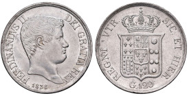 NAPOLI. Ferdinando II di Borbone (1830-1859). 120 Grana 1836. AG (g 27,42). Gig. 61; Magliocca 542. Hairlines nei campi.
qSPL