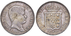 NAPOLI. Ferdinando II di Borbone (1830-1859). 120 Grana 1837. AG (g 27,60). Gig. 62; Magliocca 543. R Lievi fratture al D/ e R/.
qSPL