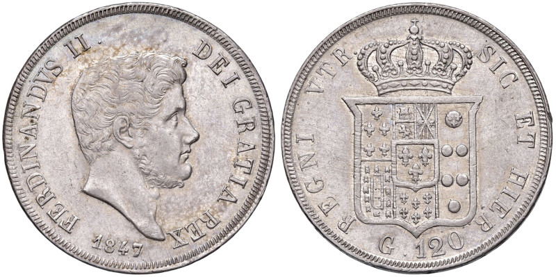 NAPOLI. Ferdinando II di Borbone (1830-1859). 120 Grana 1847. AG (g 27,53). Gig....
