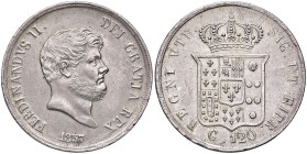 NAPOLI. Ferdinando II di Borbone (1830-1859). 120 Grana 1857. AG (g 27,30). Gig. 88; Magliocca 567.
qSPL