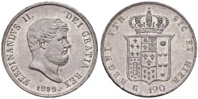 NAPOLI. Ferdinando II di Borbone (1830-1859). 120 Grana 1859. AG (g 27,41). Gig. 90; Magliocca 569. Lieve segno al bordo a ore 7 del R/.
FDC