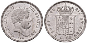 NAPOLI. Ferdinando II di Borbone (1830-1859). 60 Grana 1841. AG (g 13,77). Gig. 100; Magliocca 579. RR Conservazione eccezionale, moneta assai rara da...