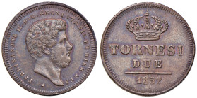 NAPOLI. Ferdinando II di Borbone (1830-1859). 2 Tornesi 1852. CU. Gig. 256.
SPL
