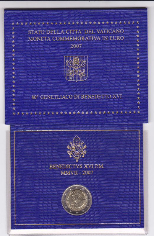 ROMA. Vaticano. Benedetto XVI (Joseph Aloisius Ratzinger 2005-2013). 2 Euro 2007...