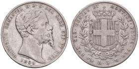 REGNO DI SARDEGNA. Vittorio Emanuele II (1849-1861). 5 Lire 1859 Genova. AG. Gig. 47. R
MB/MB+