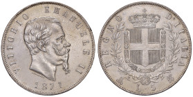 REGNO D'ITALIA. Vittorio Emanuele II (1861-1878). 5 Lire 1871 Milano. AG. Gig. 42. 
SPL+