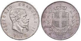 REGNO D'ITALIA. Vittorio Emanuele II (1861-1878). 5 Lire 1872 Milano. AG. Gig. 44. Fondi lucenti. Lieve segnetto al bordo del D/.
FDC