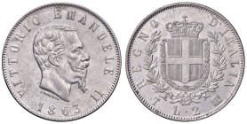 REGNO D'ITALIA. Vittorio Emanuele II (1861-1878). 2 Lire 1863 Torino. AG. Gig. 57.
SPL-FDC