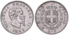 REGNO D'ITALIA. Vittorio Emanuele II (1861-1878). 1 Lira 1862 Napoli. AG. Gig. 62. R.
SPL/SPL+