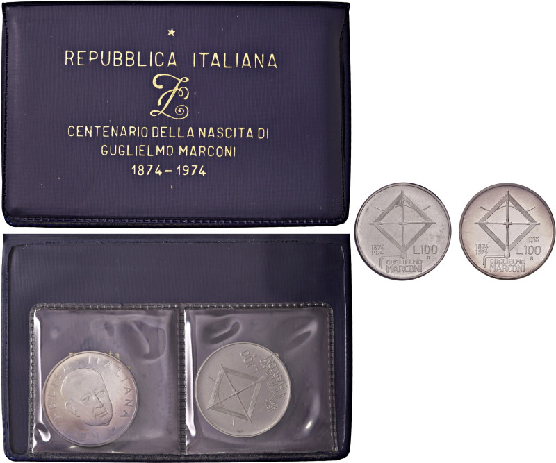 REPUBBLICA (dal 1946). 100 Lire 1974 Prova. AG. Gig. P7. RR In astuccio original...