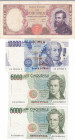 REPUBBLICA ITALIANA. Lotto di 4 banconote di: 10.000 lire "M. BUONARROTI" W/1968. Gig. BI 74Ea RR; 10.000 lire "A. VOLTA" XH/1997 Gig. BI76Ha ; 5000 l...