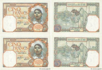 Country : ALGERIA 
Face Value : 5 Francs Consécutifs 
Date : 24 juillet 1941 
Period/Province/Bank : Banque de l'Algérie 
Catalogue reference : P.77b ...