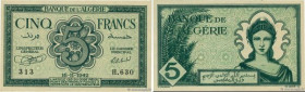 Country : ALGERIA 
Face Value : 5 Francs 
Date : 16 novembre 1942 
Period/Province/Bank : Banque de l'Algérie 
Catalogue reference : P.91 
Alphabet - ...