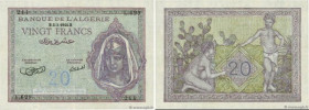 Country : ALGERIA 
Face Value : 20 Francs 
Date : 03 mars 1944 
Period/Province/Bank : Banque de l'Algérie 
Catalogue reference : P.92a 
Additional re...