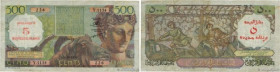 Country : ALGERIA 
Face Value : 5 NF sur 500 Francs 
Date : 12 octobre 1956 
Period/Province/Bank : Banque de l'Algérie 
Catalogue reference : P.111 
...