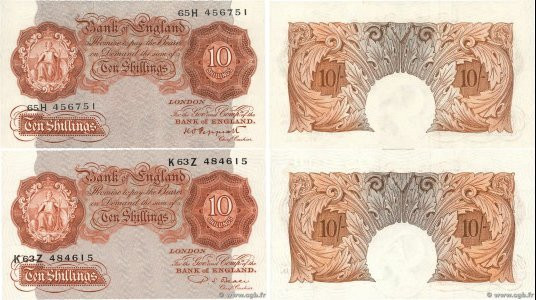Country : ENGLAND 
Face Value : 10 Shillings Lot 
Date : (1948-1955) 
Period/Pro...