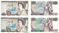 Country : ENGLAND 
Face Value : 20 Pounds Lot 
Date : (1981-1988) 
Period/Province/Bank : Bank of England 
Catalogue reference : P.380c/d 
Alphabet - ...