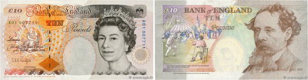 Country : ENGLAND 
Face Value : 10 Pounds 
Date : (1992) 
Period/Province/Bank :...