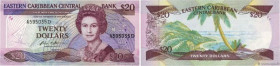 Country : CARIBBEAN  
Face Value : 20 Dollars 
Date : (1987-1988) 
Period/Province/Bank : Eastern Caribbean Central Bank 
Department : Dominique 
Cata...