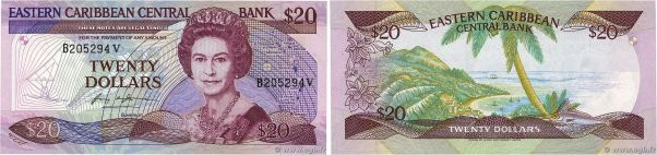 Country : CARIBBEAN  
Face Value : 20 Dollars 
Date : (1987-1988) 
Period/Provin...