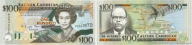 Country : CARIBBEAN  
Face Value : 100 Dollars 
Date : (1994) 
Period/Province/Bank : Eastern Caribbean Central Bank 
Department : Dominique 
Catalogu...