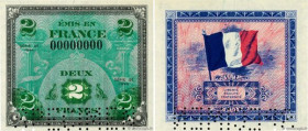 Country : FRANCE 
Face Value : 2 Francs DRAPEAU Spécimen 
Date : 1944 
Period/Province/Bank : Trésor 
Catalogue reference : VF.16.00Sp 
Additional ref...