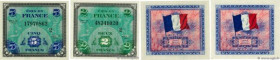 Country : FRANCE 
Face Value : 2 et 5 Francs DRAPEAU Lot 
Date : 1944 
Period/Province/Bank : Trésor 
Catalogue reference : VF.16.02 et 17.02  
Additi...