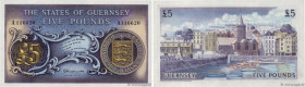 Country : GUERNSEY 
Face Value : 5 Pounds 
Date : (1969-1975) 
Period/Province/Bank : The States of Guernsey 
Catalogue reference : P.46a 
Alphabet - ...