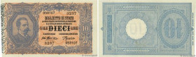 Country : ITALY 
Face Value : 10 Lire 
Date : (28 décembre 1923) 
Period/Province/Bank : Treasury Biglietti di Stato 
Catalogue reference : P.20d 
Alp...