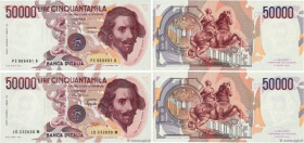 Country : ITALY 
Face Value : 50000 Lire Lot 
Date : 1984-1990 
Period/Province/Bank : Banca d'Italia 
Catalogue reference : P.113a/b 
Alphabet - sign...