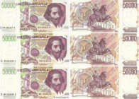 Country : ITALY 
Face Value : 50000 Lire Lot 
Date : 27 mai 1992 
Period/Province/Bank : Banca d'Italia 
Catalogue reference : P.116a/b/c 
Alphabet - ...