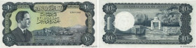 Country : JORDAN 
Face Value : 10 Dinars 
Date : (1959) 
Period/Province/Bank : Central Bank of Jordan 
Catalogue reference : P.12as 
Alphabet - signa...