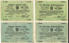 Country : LATVIA 
Face Value : 3 et 5 Roubles Lot 
Date : 05 décembre 1918 
Period/Province/Bank : Émission Locale 
French City : Mittau - Jelgava 
Ca...