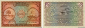 Country : MALDIVE ISLANDS 
Face Value : 10 Rupees 
Date : 04 juin 1960 
Period/Province/Bank : Maldivian State, Government Treasurer 
Catalogue refere...
