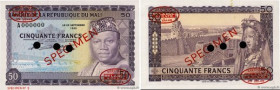 Country : MALI 
Face Value : 50 Francs Spécimen 
Date : 22 septembre 1960 
Period/Province/Bank : Banque de la République du Mali 
Catalogue reference...