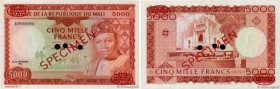 Country : MALI 
Face Value : 5000 Francs Spécimen 
Date : 22 septembre 1960 
Period/Province/Bank : Banque de la République du Mali 
Catalogue referen...