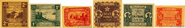 Country : MOROCCO 
Face Value : 50 Centimes, 1 et 2 Francs Lot 
Date : 06 avril ...