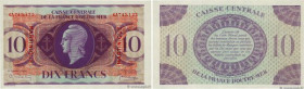 Country : MARTINIQUE 
Face Value : 10 Francs Type anglais 
Date : 1944 
Period/Province/Bank : Caisse Centrale de la France d'Outre-Mer 
Catalogue ref...