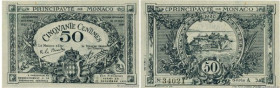 Country : MONACO 
Face Value : 50 Centimes 
Date : 16 mars 1920 
Period/Province/Bank : Principauté de Monaco 
Catalogue reference : P.3a 
Alphabet - ...