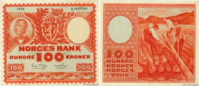 Country : NORWAY 
Face Value : 100 Kroner 
Date : 1956 
Period/Province/Bank : Norges Bank 
Catalogue reference : P.33b 
Alphabet - signatures - serie...