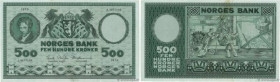 Country : NORWAY 
Face Value : 500 Kroner 
Date : 1970 
Period/Province/Bank : Norges Bank 
Catalogue reference : P.34e 
Alphabet - signatures - serie...