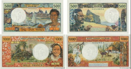 Country : NEW CALEDONIA 
Face Value : 500 et 1000 Francs Lot 
Date : (1969-1970) 
Period/Province/Bank : Institut d'Émission d'Outre-Mer 
French City ...