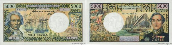 Country : NEW CALEDONIA 
Face Value : 5000 Francs 
Date : (1982) 
Period/Provinc...