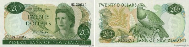 Country : NEW ZEALAND 
Face Value : 20 Dollars Petit numéro 
Date : (1975-1977) ...